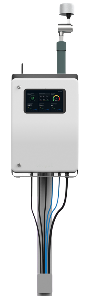 OTI field station with a live emissions display, mounted for continuous monitoring