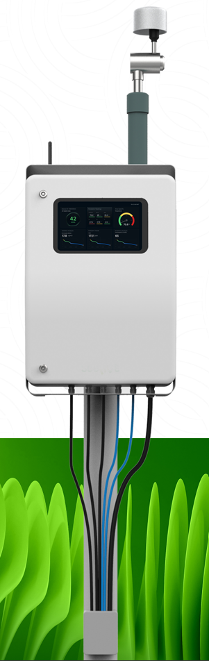 OTI field station with a live emissions display, mounted for continuous monitoring